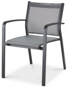 Кресло металлическое текстиленовое Grattoni GS 936 алюминий, текстилен антрацит, серебристо-черный Фото 1