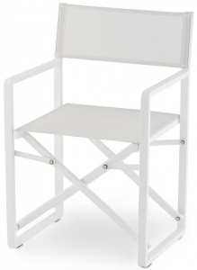 Кресло металлическое текстиленовое Grattoni GS 945 алюминий, текстилен белый, светло-серый Фото 1