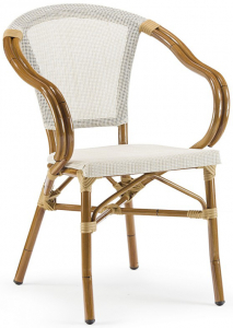 Кресло металлическое текстиленовое Grattoni GS 950 алюминий, текстилен бамбук, бежевый Фото 1