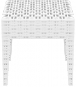 Столик для шезлонга плетеный Grattoni GT 1009 пластик с имитацией плетения белый Фото 2