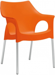 Кресло пластиковое Scab Design Ola анодированный алюминий, технополимер оранжевый Фото 1
