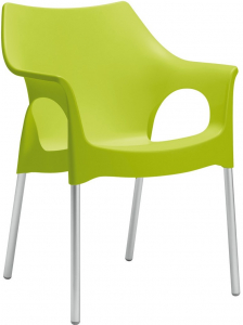 Кресло пластиковое Scab Design Ola анодированный алюминий, технополимер зеленый Фото 1