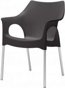 Кресло пластиковое Scab Design Ola анодированный алюминий, технополимер антрацит Фото 1