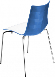 Стул пластиковый Scab Design Zebra Bicolore 4 legs сталь, полимер хром, белый, синий Фото 1