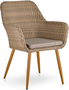 Комплект плетеной мебели Afina T363B/Y360B-W65 4PCS Light Brown искусственный ротанг, сталь светло-коричневый Фото 2