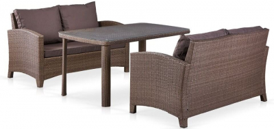 Комплект плетеной мебели Afina T51A/S58A-W773 Brown искусственный ротанг, сталь коричневый Фото 1