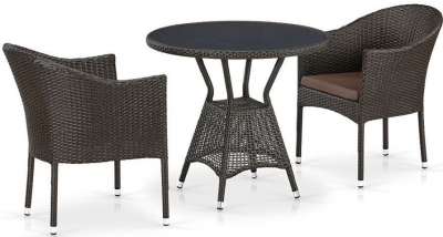Комплект плетеной мебели Afina T707ANS/Y350-W53 2Pcs Brown искусственный ротанг, сталь коричневый Фото 1