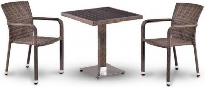 Комплект плетеной мебели Afina T502DG/A2001G-W1289 Pale 2Pcs искусственный ротанг, сталь палевый Фото 1