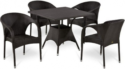Комплект плетеной мебели Afina T190BD/Y290B-W52 Brown 4Pcs искусственный ротанг, сталь коричневый Фото 1