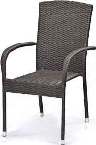 Кресло плетеное Afina AFM-407G grey искусственный ротанг, сталь серый Фото 1