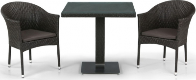 Комплект плетеной мебели Afina T605SWT/Y350B-W53 Brown искусственный ротанг, сталь коричневый Фото 1