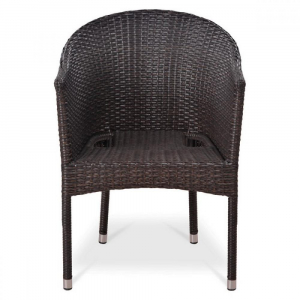 Кресло плетеное Afina Y350G-W53 Brown искусственный ротанг, сталь коричневый Фото 5