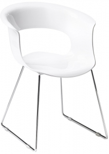 Кресло пластиковое Scab Design Miss B Antishock сталь, поликарбонат хром, белый Фото 1