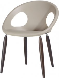 Кресло пластиковое Scab Design Natural Drop сталь, бук, технополимер венге, тортора Фото 1