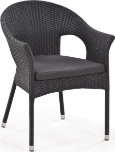 Кресло плетеное Afina Y97A Black искусственный ротанг, сталь черный Фото 1