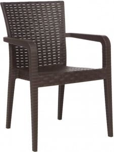 Кресло пластиковое DELTA Alberta полипропилен коричневый Фото 1