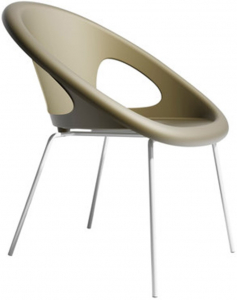 Кресло пластиковое Scab Design Drop 4 legs сталь, технополимер лен, тортора Фото 1