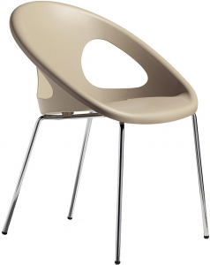 Кресло пластиковое Scab Design Drop 4 legs сталь, технополимер хром, тортора Фото 1