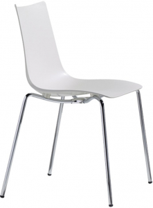 Стул пластиковый Scab Design Zebra Technopolymer 4 legs сталь, технополимер хром, лен Фото 1