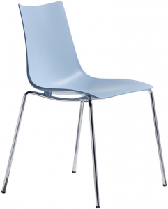 Стул пластиковый Scab Design Zebra Technopolymer 4 legs сталь, технополимер хром, голубой Фото 1