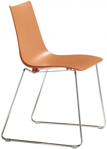 Стул пластиковый на полозьях Scab Design Zebra Technopolymer сталь, технополимер хром, оранжевый Фото 1