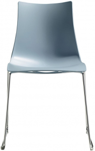 Стул пластиковый на полозьях Scab Design Zebra Technopolymer сталь, технополимер хром, голубой Фото 1