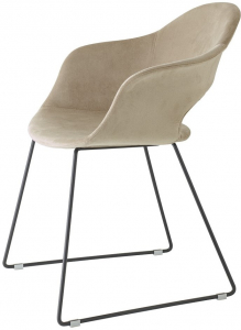 Кресло с обивкой Scab Design Lady B Pop sledge frame сталь, полипропилен ткань антрацит, тортора Фото 1