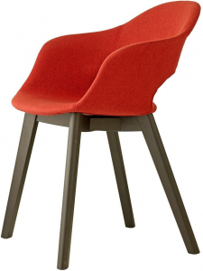 Кресло с обивкой Scab Design Natural Lady B Pop бук, полипропилен, ткань черный бук, красный Фото 1