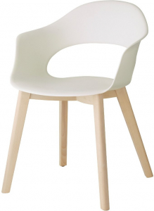 Кресло пластиковое Scab Design Natural Lady B бук, технополимер отбеленный бук, лен Фото 1
