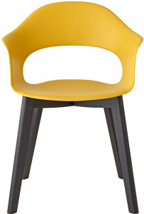 Кресло пластиковое Scab Design Natural Lady B бук, технополимер черный бук, желтый Фото 1