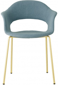 Кресло с обивкой Scab Design Lady B Pop сталь, технополимер, ткань золотой, голубой Фото 1