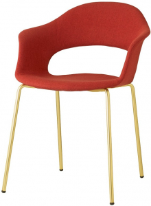 Кресло с обивкой Scab Design Lady B Pop сталь, технополимер, ткань золотой, красный Фото 1