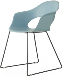 Кресло пластиковое Scab Design Lady B sledge frame сталь, технополимер антрацит, голубой Фото 1