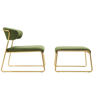 Кресло лаунж с обивкой Scab Design Lisa Lounge сталь, вельвет сатинированная латунь Фото 6