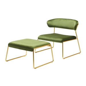 Кресло лаунж с обивкой Scab Design Lisa Lounge сталь, вельвет сатинированная латунь Фото 4