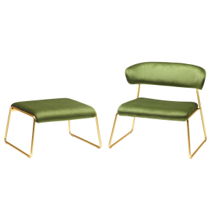 Кресло лаунж с обивкой Scab Design Lisa Lounge сталь, вельвет сатинированная латунь Фото 5