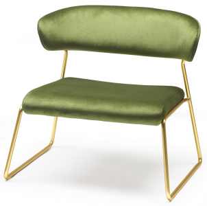 Кресло лаунж с обивкой Scab Design Lisa Lounge сталь, вельвет сатинированная латунь Фото 1
