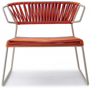 Кресло лаунж плетеное Scab Design Lisa Lounge Filo сталь, роуп тортора, оранжевый Фото 4