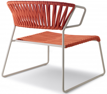 Кресло лаунж плетеное Scab Design Lisa Lounge Filo сталь, роуп тортора, оранжевый Фото 6