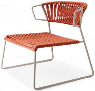Кресло лаунж плетеное Scab Design Lisa Lounge Filo сталь, роуп тортора, оранжевый Фото 1