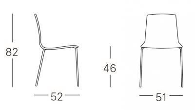Комплект пластиковых стульев Scab Design Alice Set 2 сталь, технополимер хром, светло-серый Фото 2