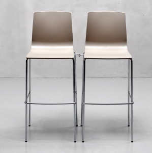 Стул барный пластиковый Scab Design Alice Barstool сталь, технополимер хром, тортора Фото 6