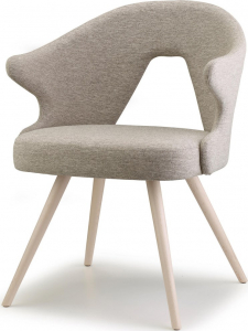 Кресло деревянное мягкое Scab Design You бук, ткань отбеленный бук, светло-серый Фото 1