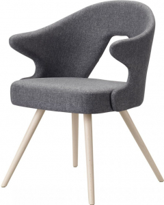 Кресло деревянное мягкое Scab Design You бук, ткань отбеленный бук, серый Фото 1