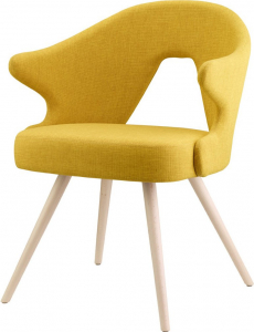 Кресло деревянное мягкое Scab Design You бук, ткань отбеленный бук, желтый Фото 1