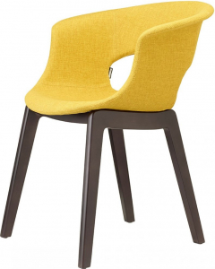 Кресло с обивкой Scab Design Natural Miss B Pop бук, поликарбонат, ткань венге, желтый Фото 1