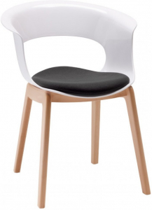 Кресло пластиковое с подушкой Scab Design Natural Miss B Antishock бук, поликарбонат, ткань натуральный бук, белый, антрацит Фото 1