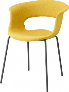 Кресло с обивкой Scab Design Miss B Pop coated steel frame сталь, поликарбонат, ткань антрацит, желтый Фото 1