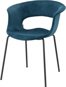 Кресло пластиковое с обивкой Scab Design Miss B Pop coated steel frame сталь, поликарбонат, ткань антрацит, морская волна Фото 1