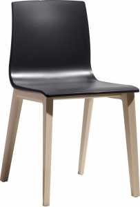 Стул пластиковый Scab Design Smilla Technopolymer бук, технополимер отбеленный бук, антрацит Фото 1